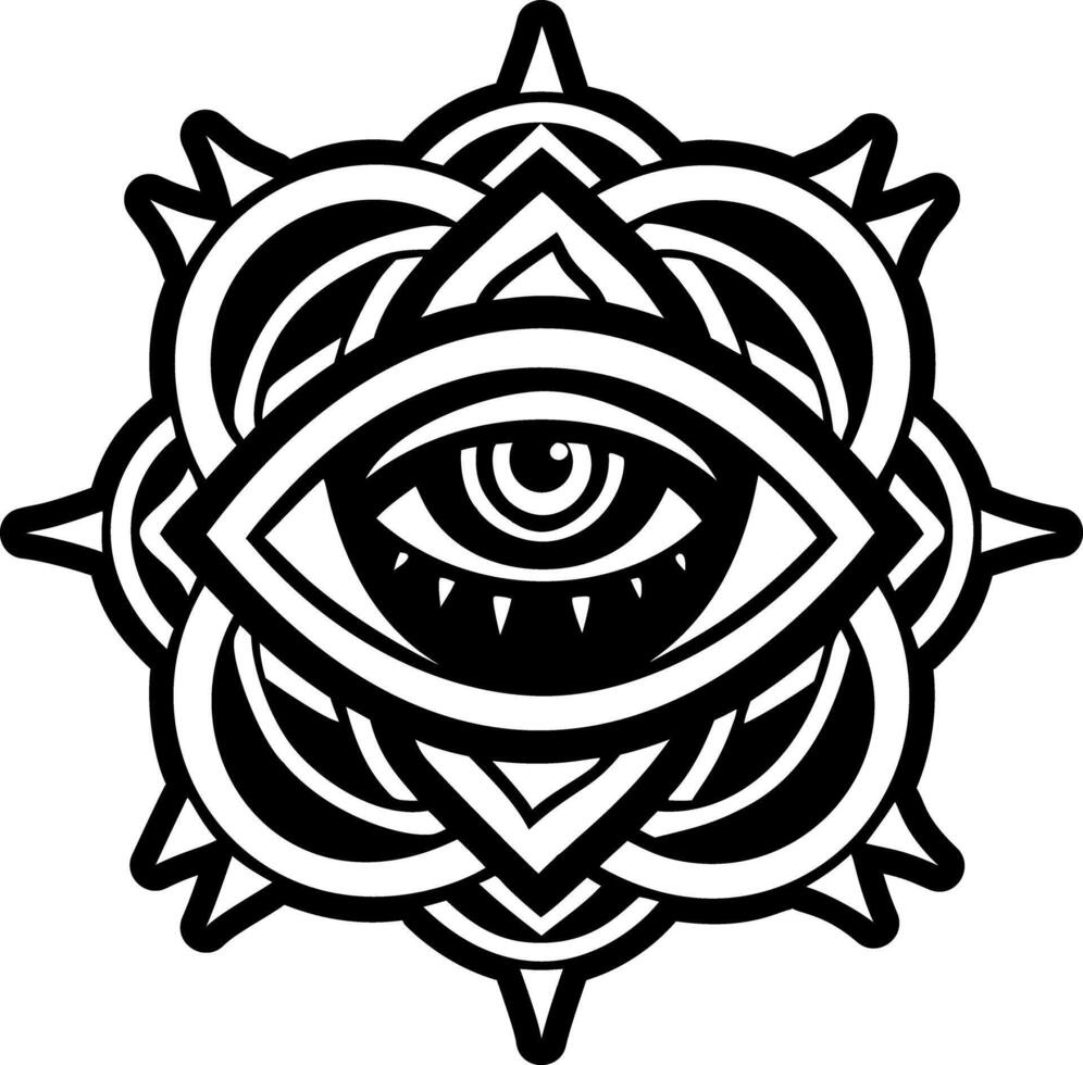 A glyph style icon of mystic eye symbol vector