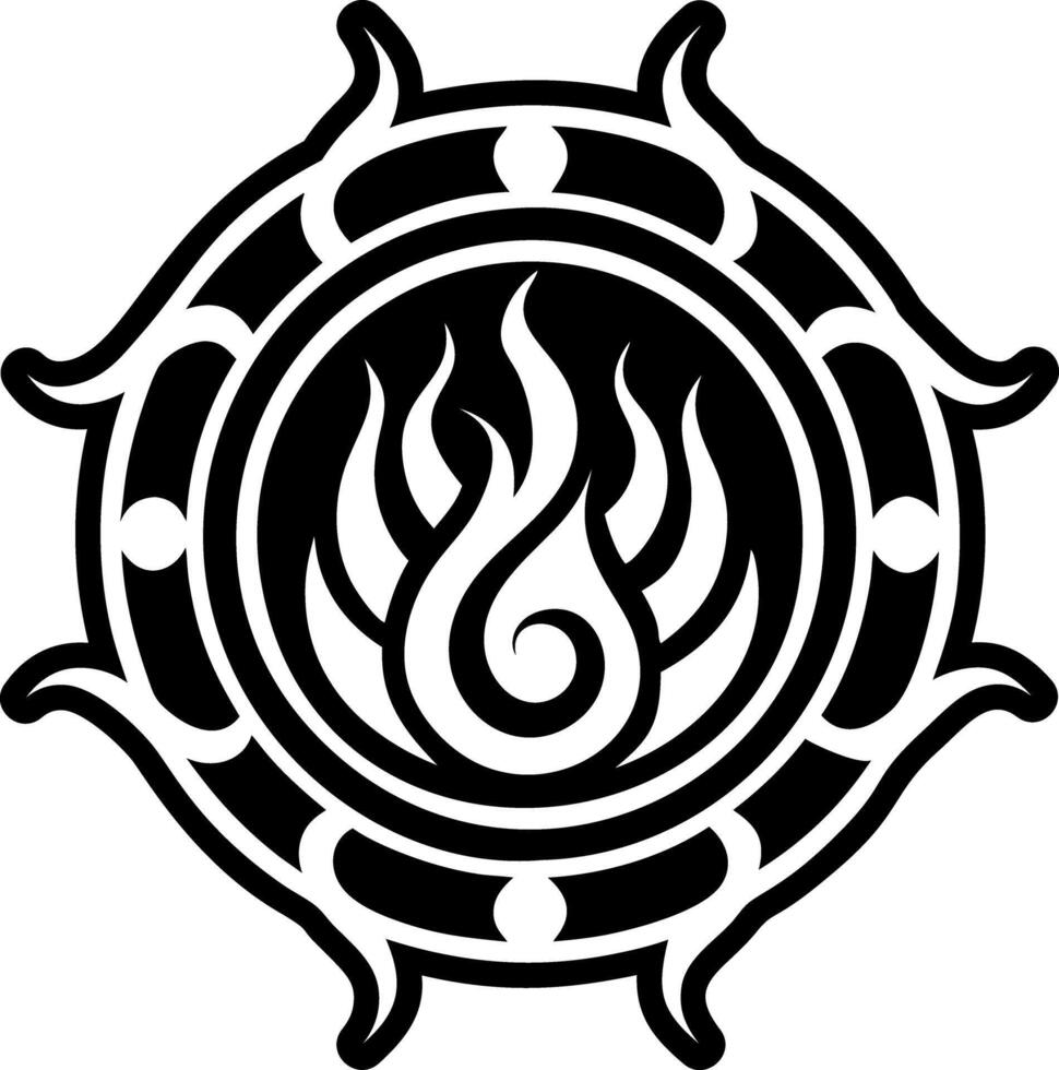 A glyph style icon of mystic fire symbol vector