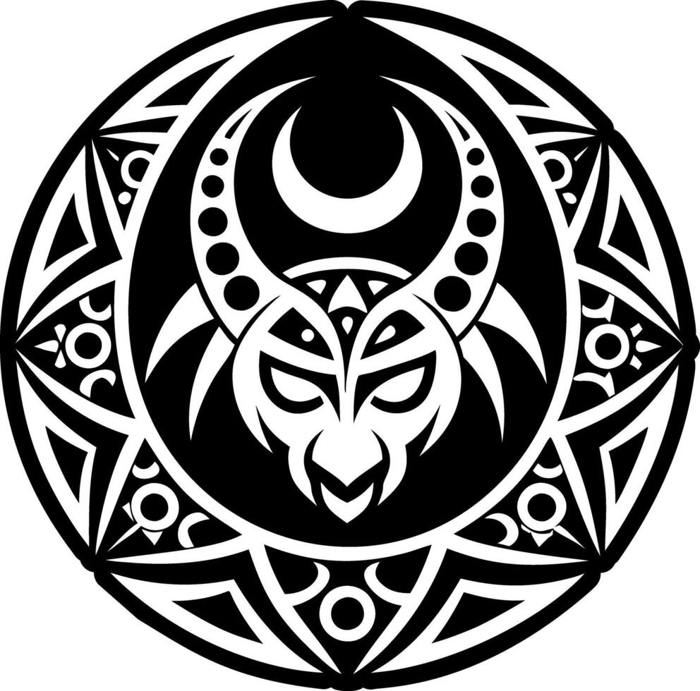 A solid style icon of satanic moon symbol vector