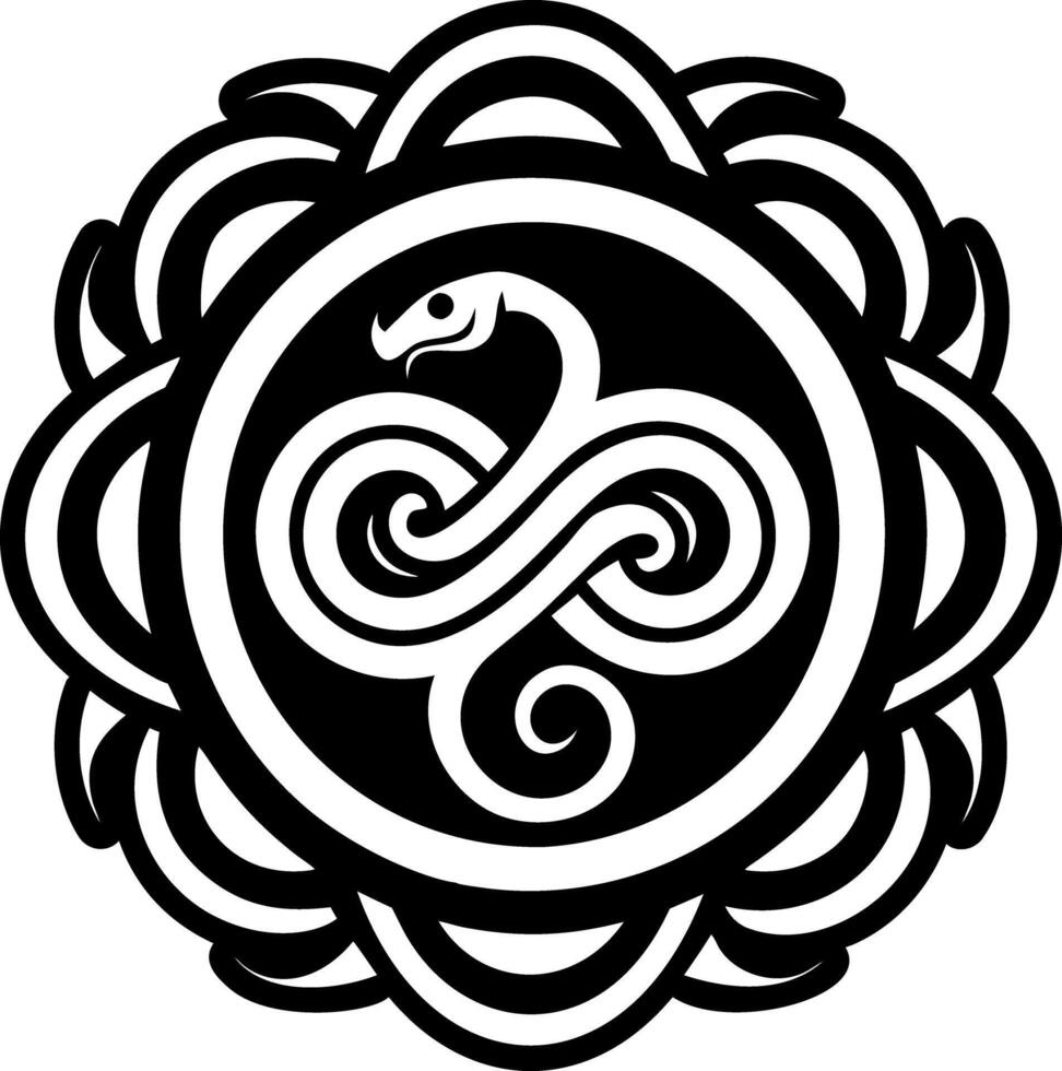 A glyph style icon of serpent symbol vector