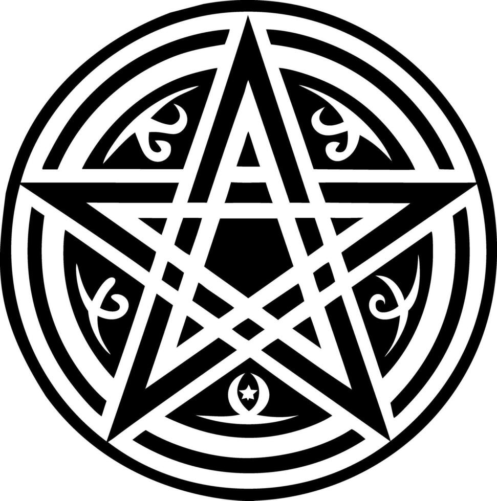 A solid style of magic symbol vector