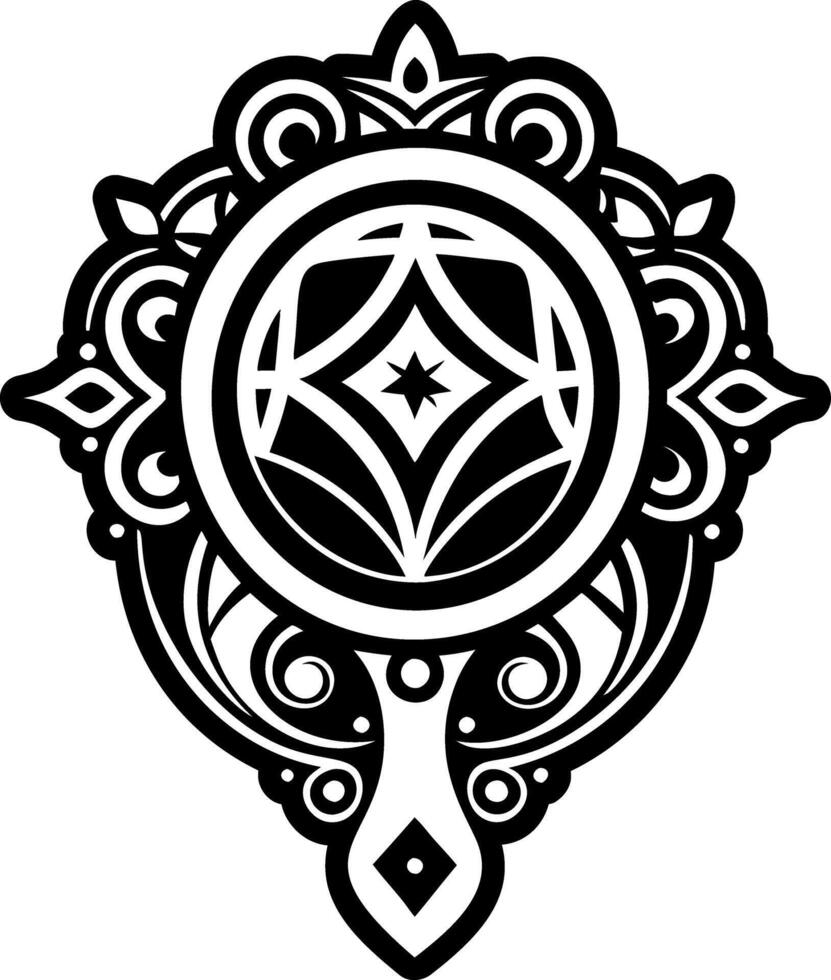 A glyph style icon of ritual mirror symbol vector