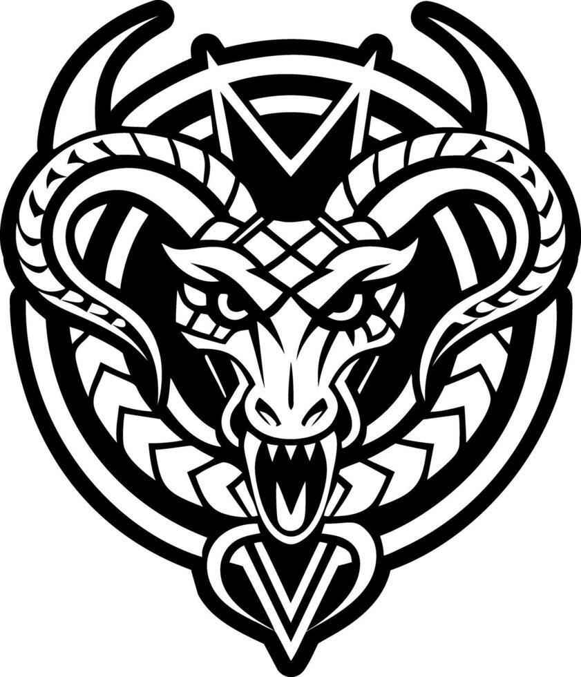 A solid style icon of serpent tattoo vector