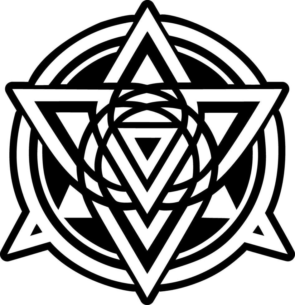 A glyph style icon of pentagram tattoo vector