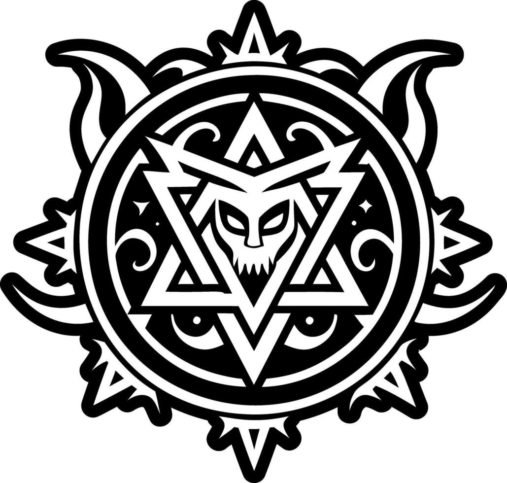 A glyph style icon of satanic talisman symbol vector