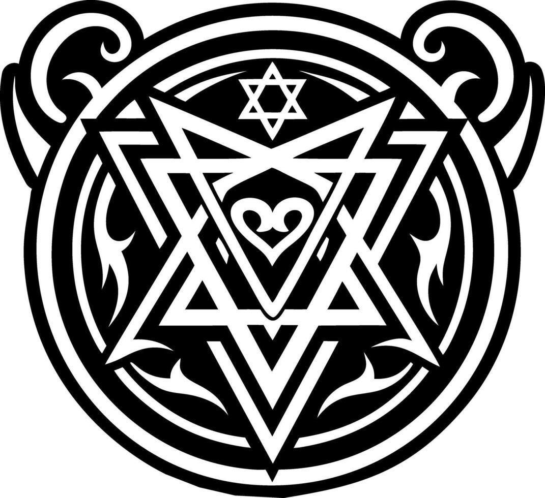 A glyph style icon of lucifer tattoo vector