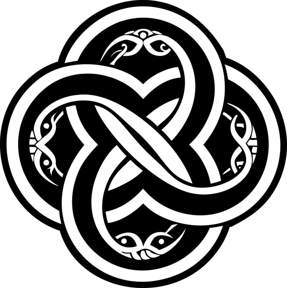 A solid style icon of serpent knot tattoo vector
