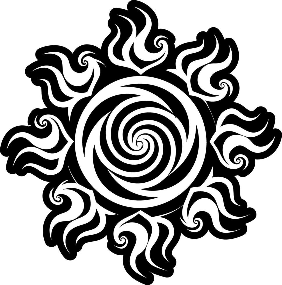 A solid style icon of smoke spiral symbol vector
