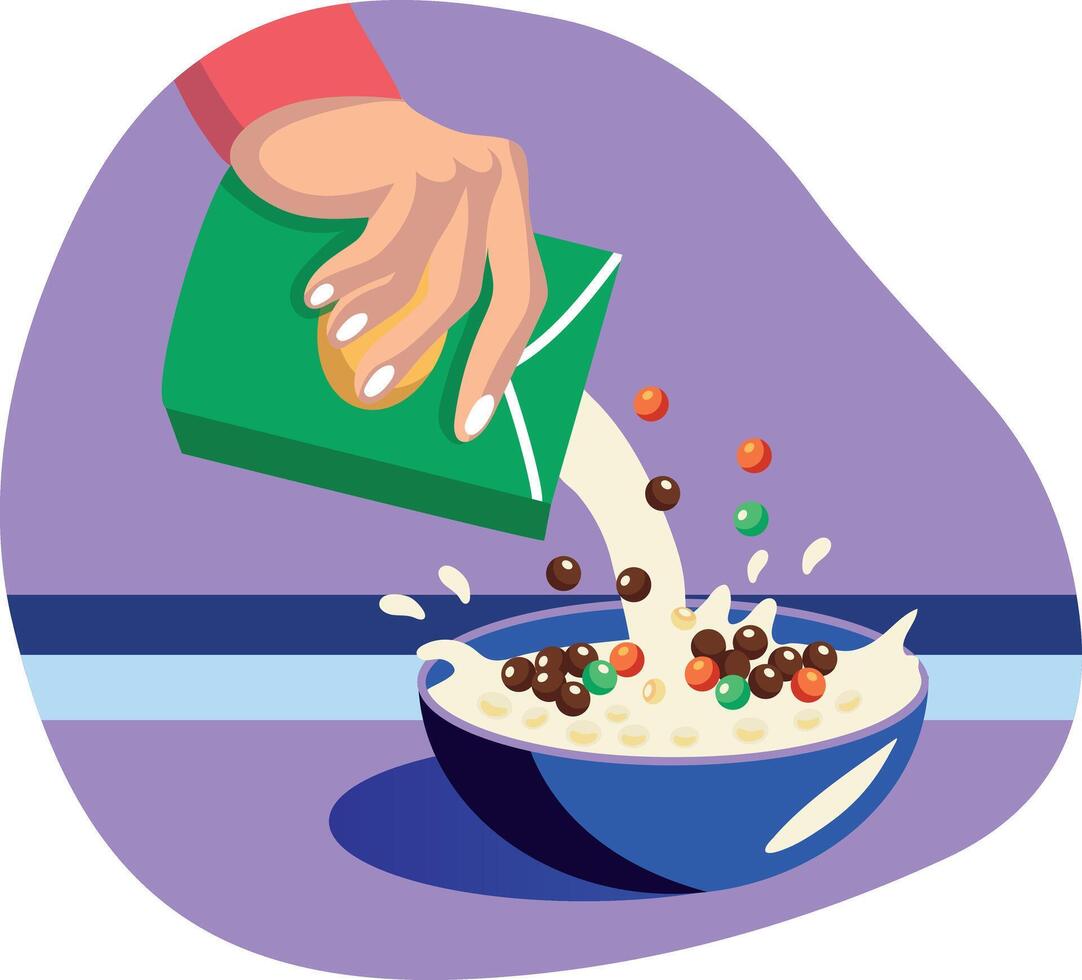 Flat illustration of frying pan on a portable stove showing outdoor cooking vector