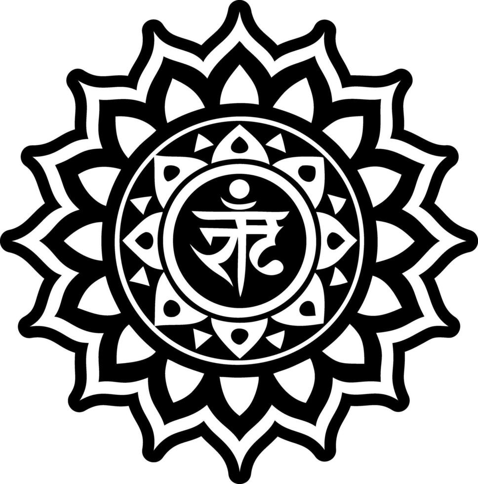A glyph style icon of chakra art vector