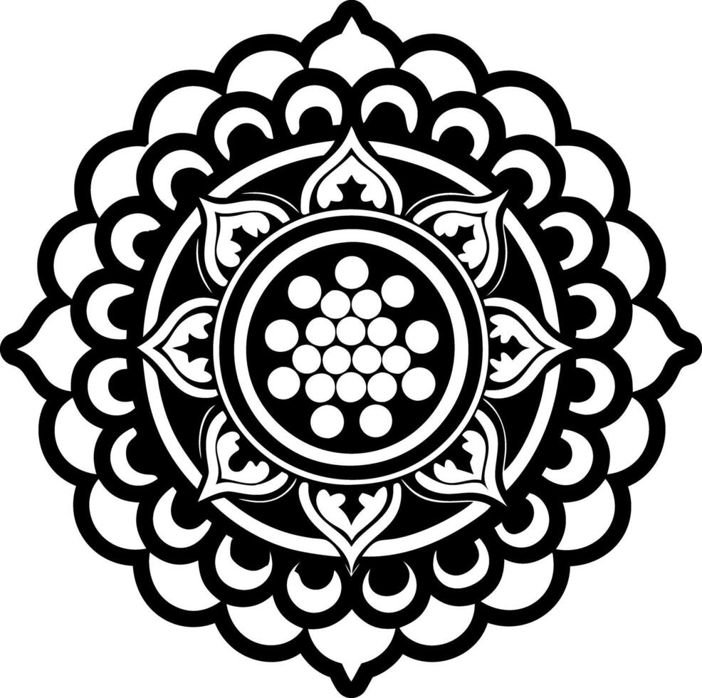 A filled style icon of floral art symbol vector