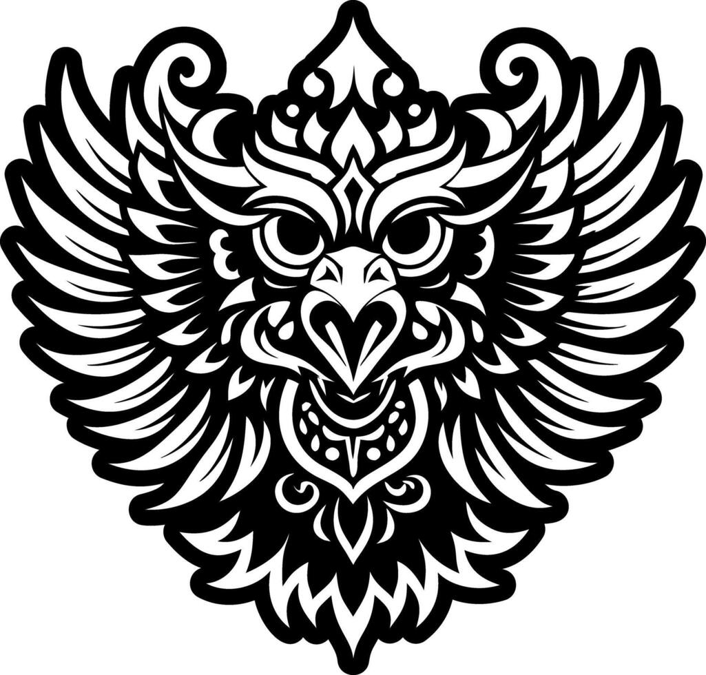 A glyph style icon of sacred bird symbol vector