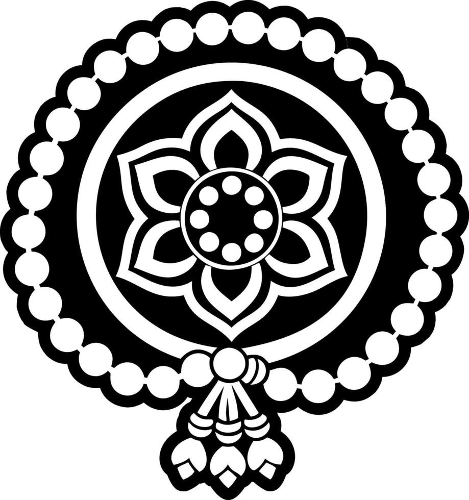 A solid style icon of prayer beads symbol vector