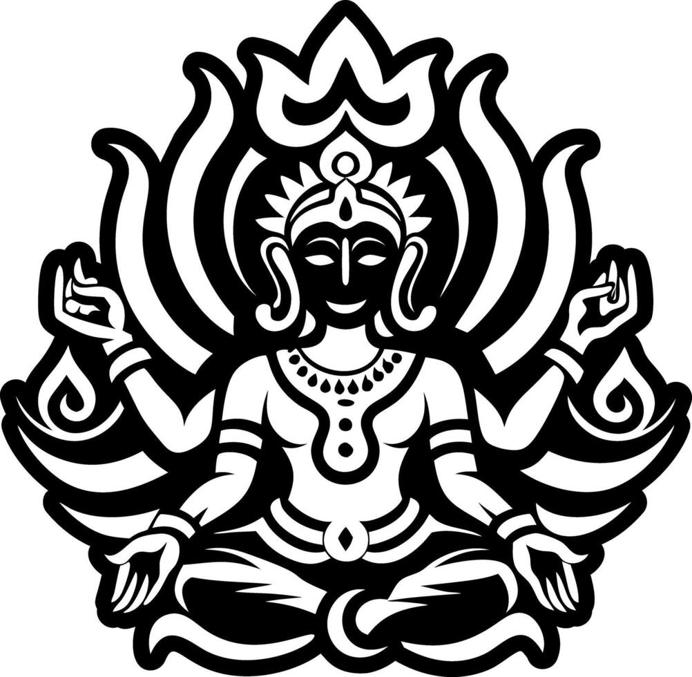 A glyph style icon of chaturbhuja symbol vector