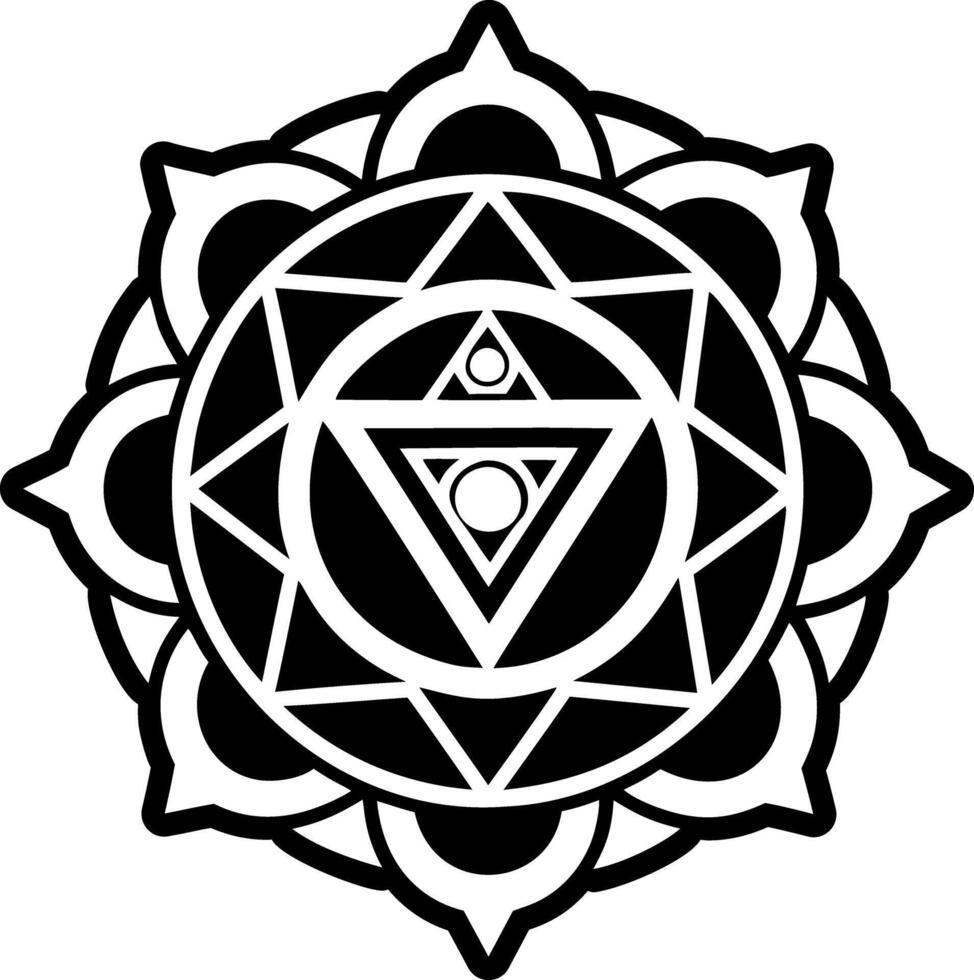 A glyph style icon of chakra symbol vector