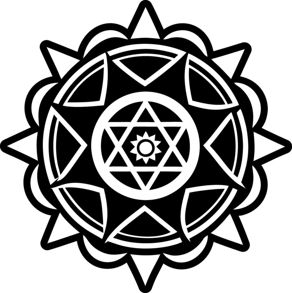 A solid style icon of chakra energy symbol vector