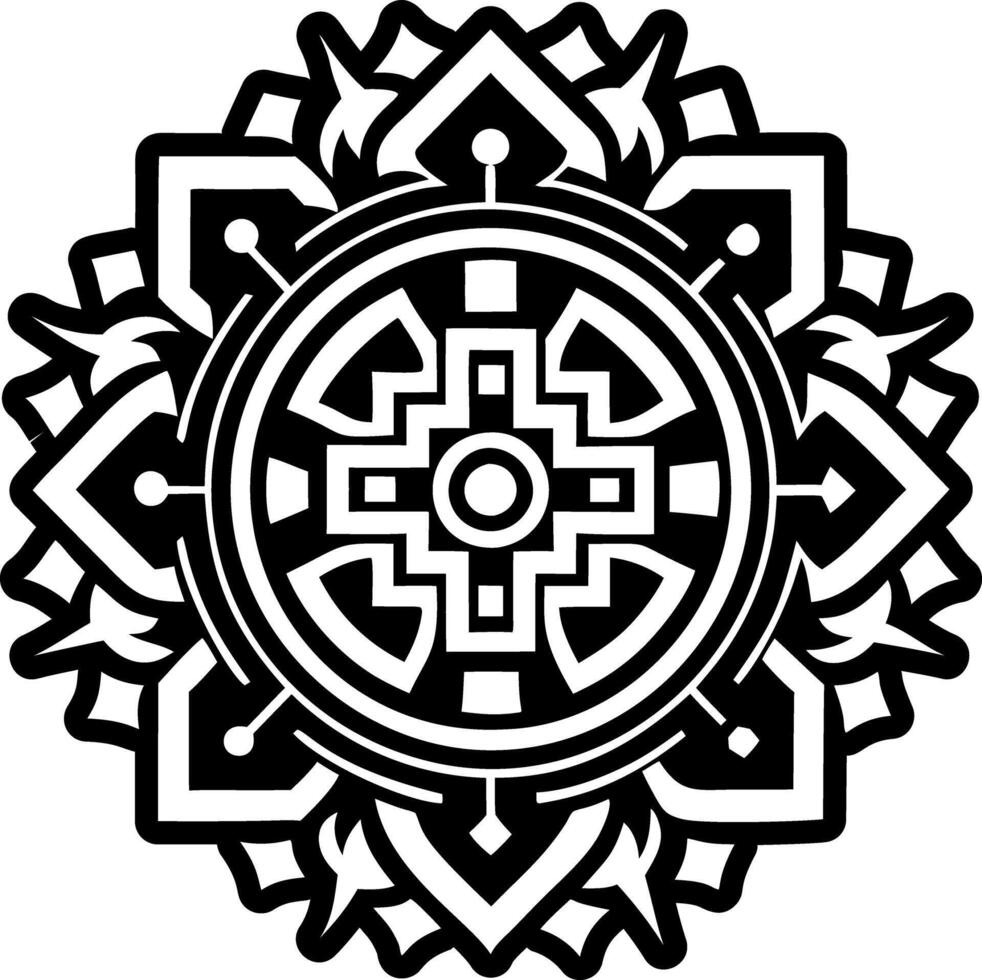 A solid style icon of kalachakra symbol vector