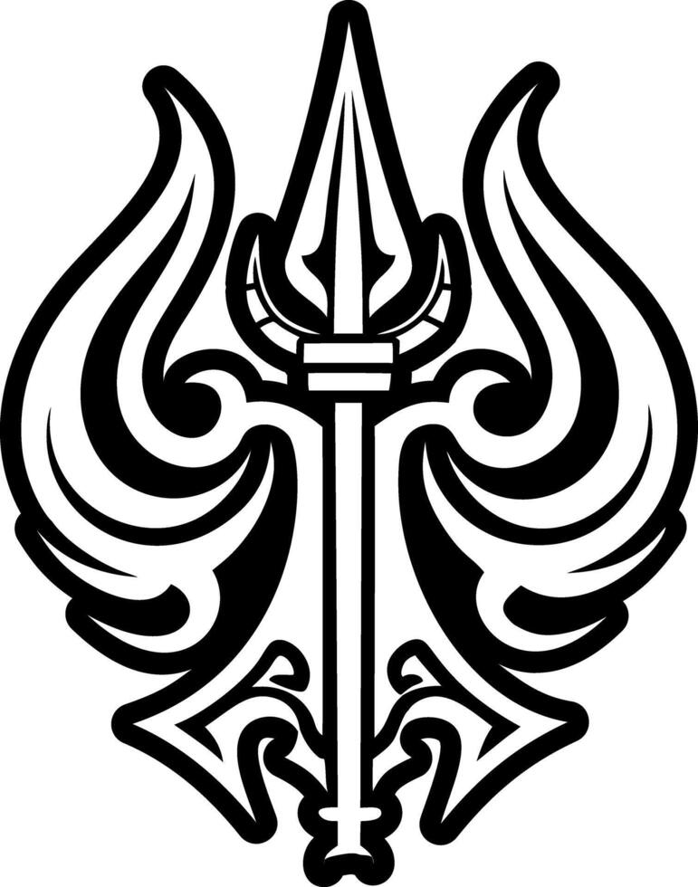 A filled style icon of trident weapon symbol vector