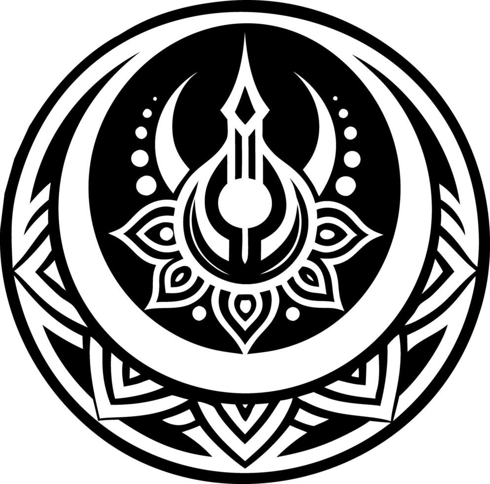 A filled style icon of crescent symbol vector