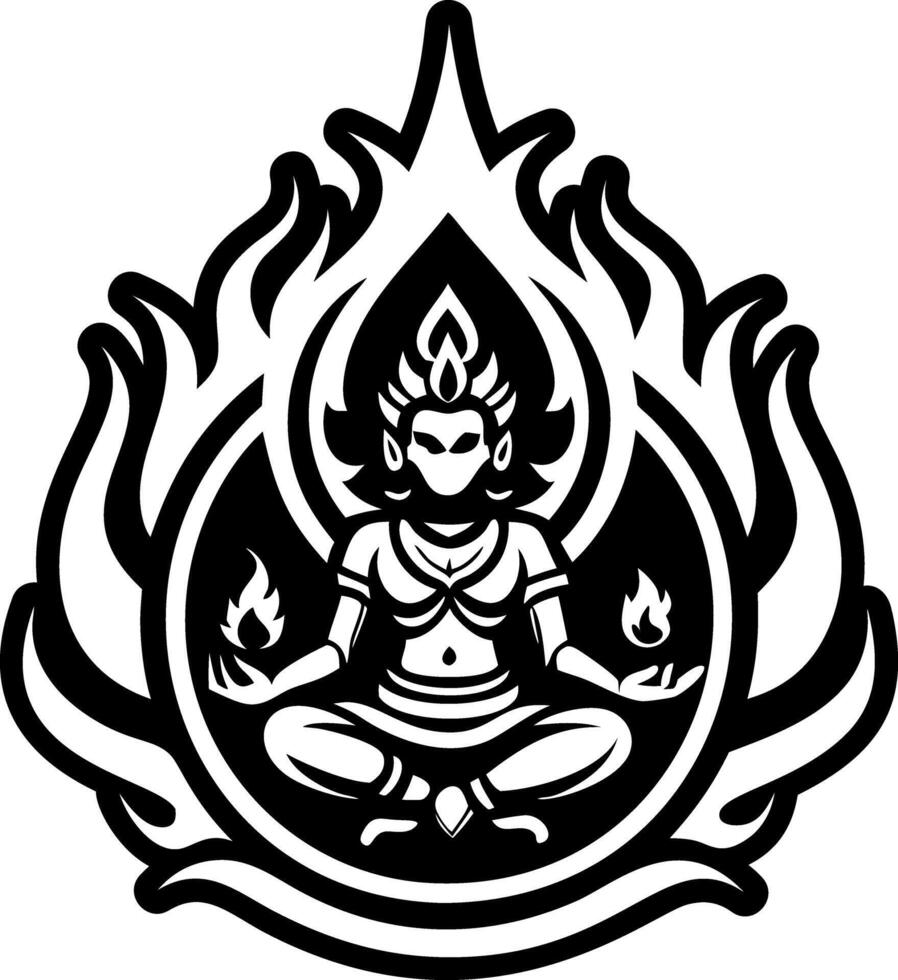 A glyph style icon of fire god symbol vector
