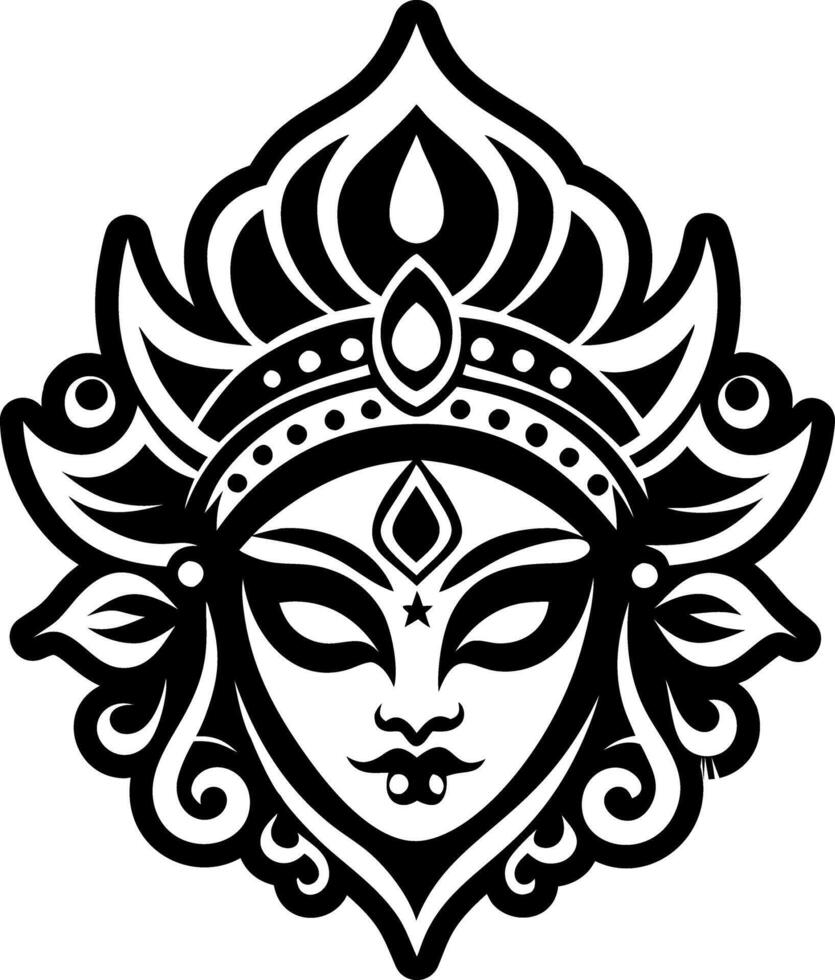 A filled style icon of indian goddess symbol vector