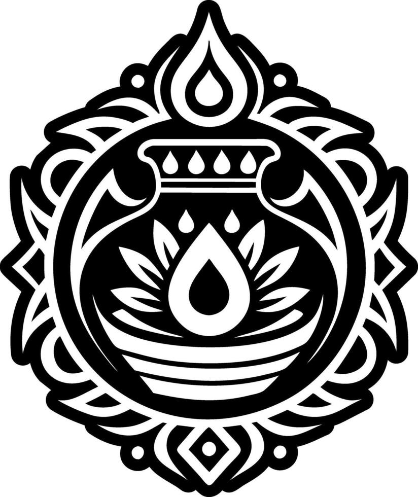 A glyph style icon of indian pot symbol vector