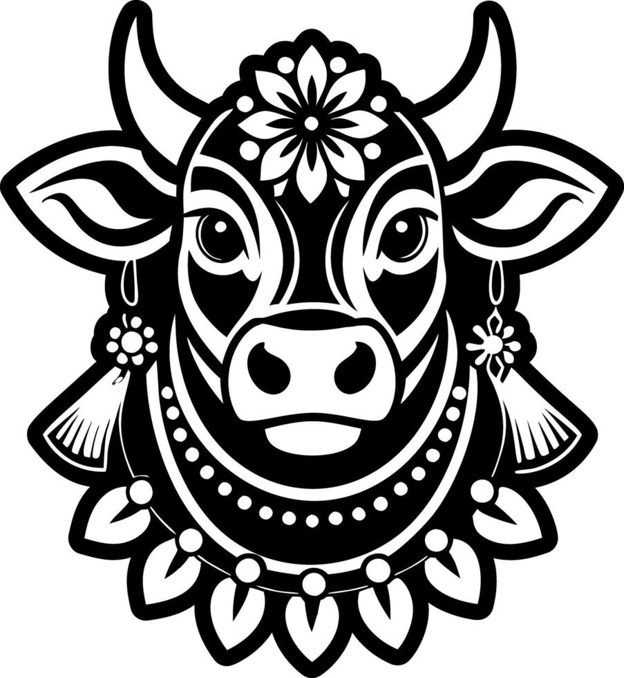 A filled style icon of indian cow symbol vector