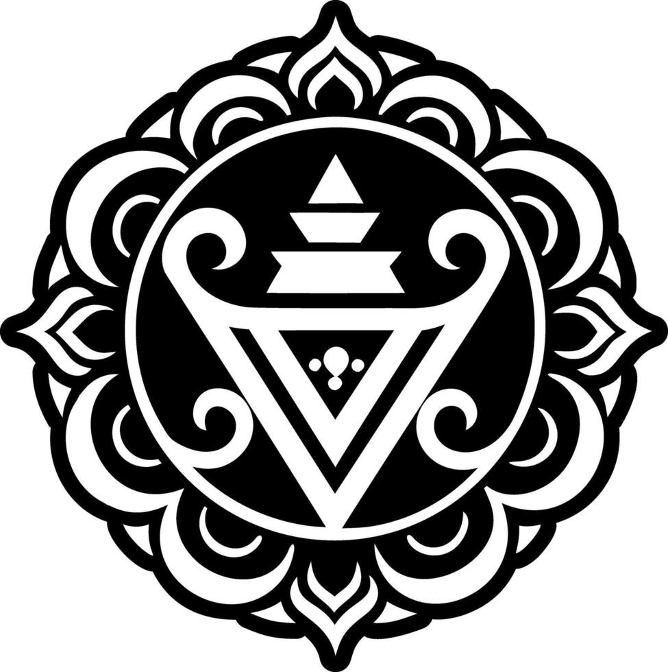 A solid style icon of indian symbol vector