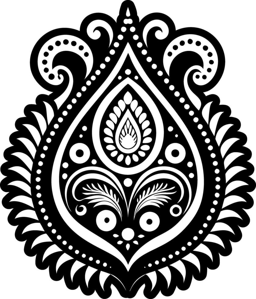 A solid style icon of paisley symbol vector