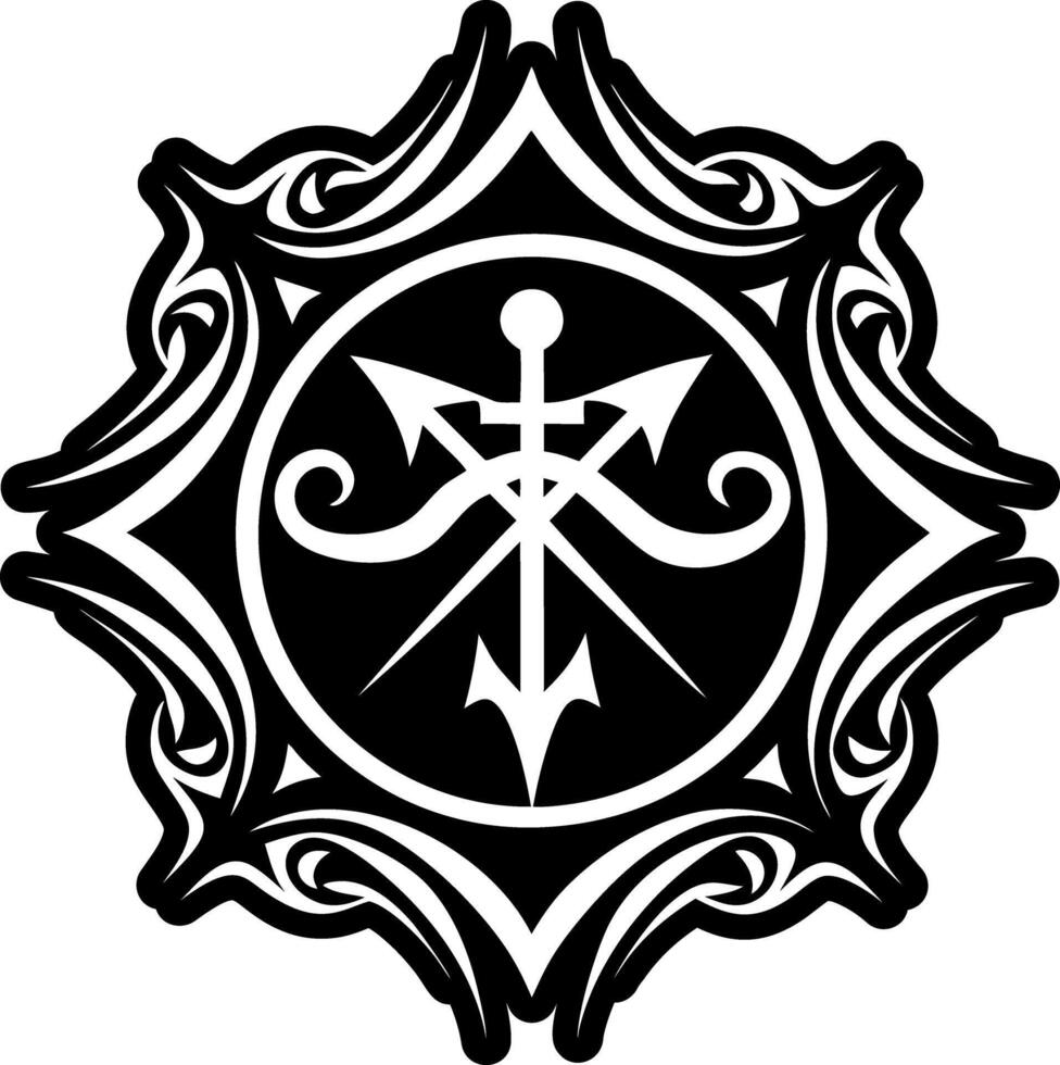 A filled style icon of sacred wheel symbol vector