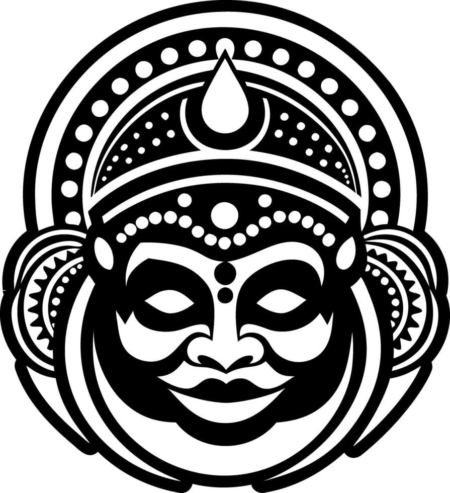 A solid style icon of indian dancer vector