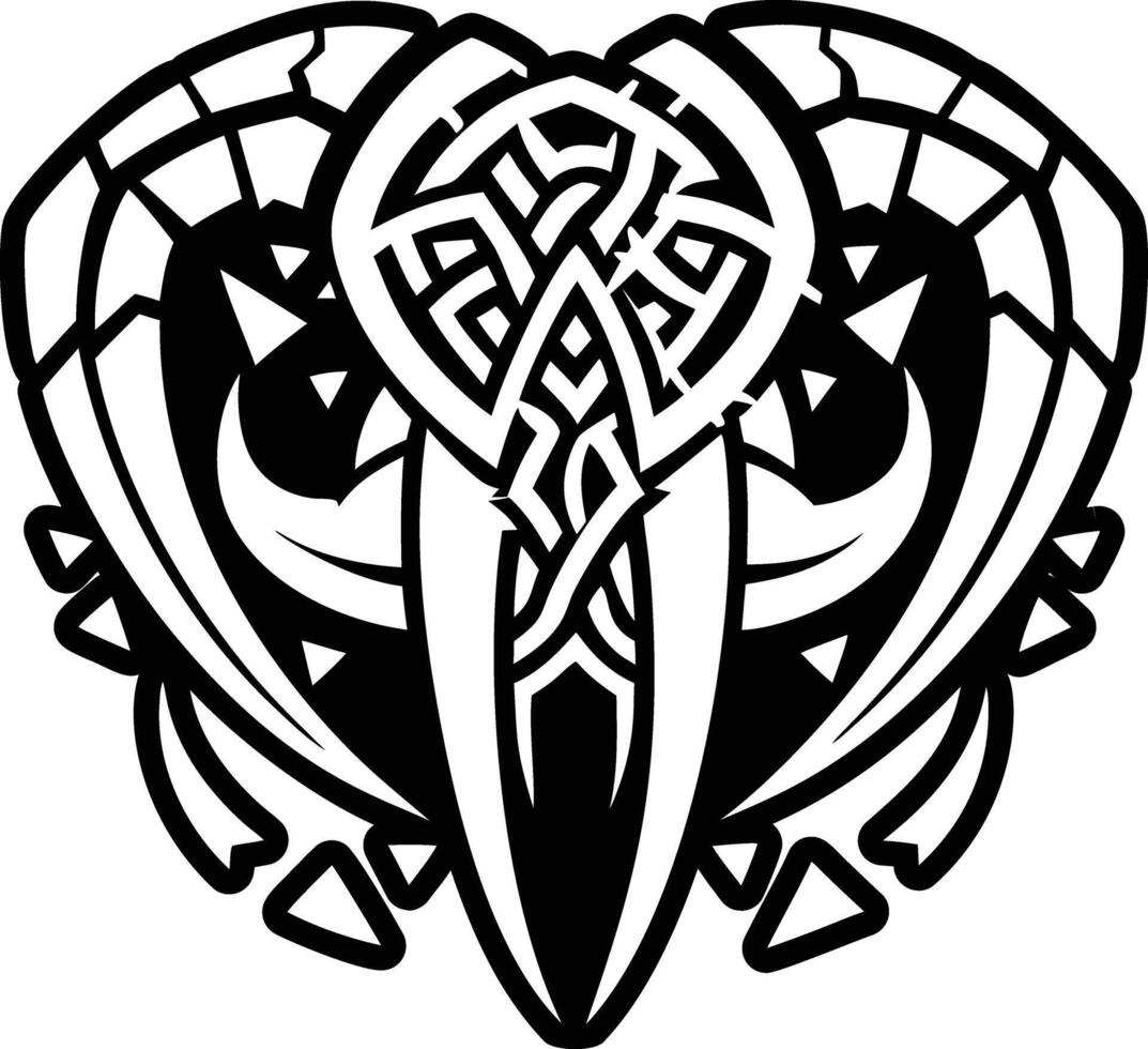 A filled style icon of broken tusk symbol vector