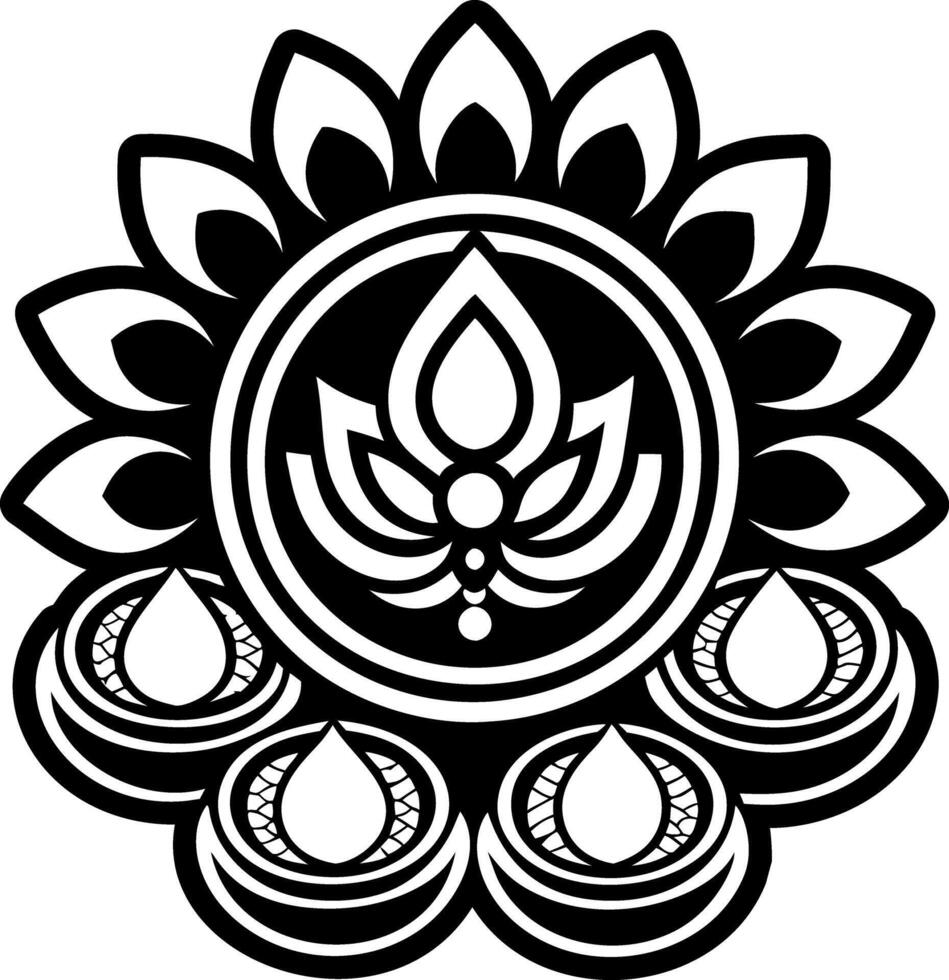 A solid style icon of goddess flower symbol vector