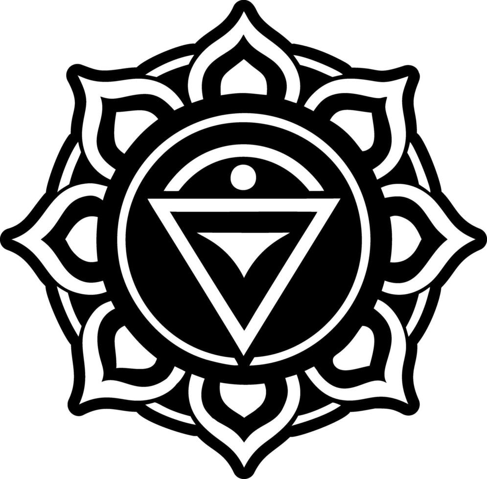 A filled style icon of hindu chakra symbol vector