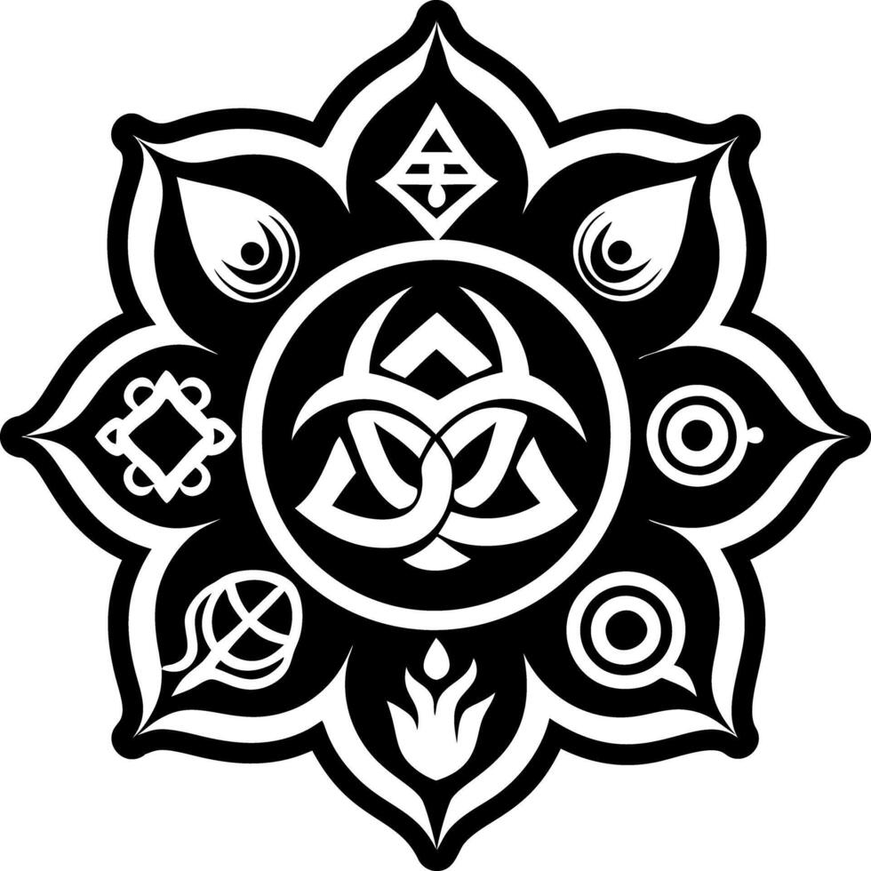 A glyph style icon of karma symbol vector