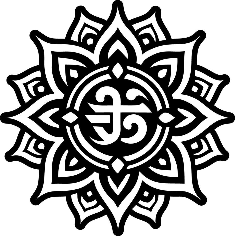 A solid style icon of sacred mark tattoo vector