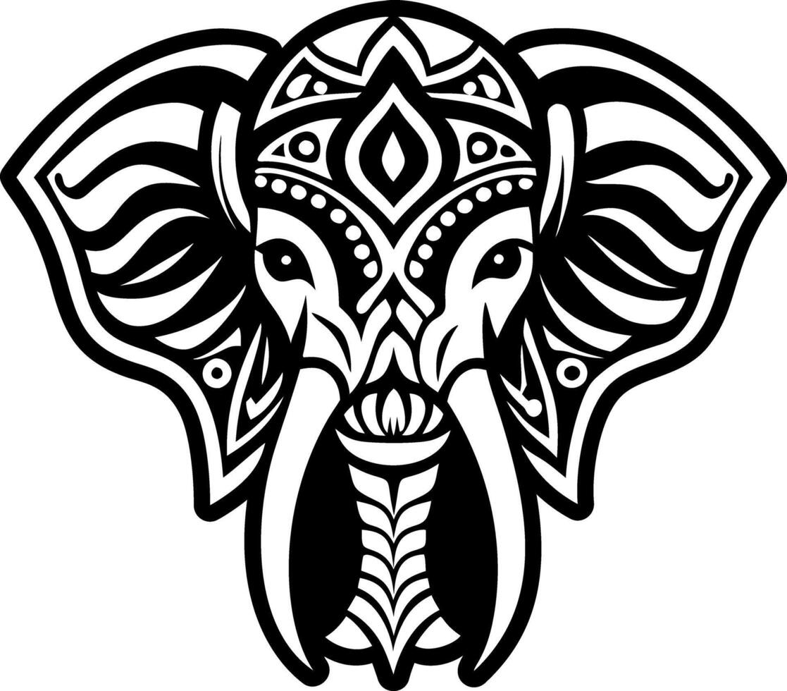 A filled style icon of elephant head symbol vector