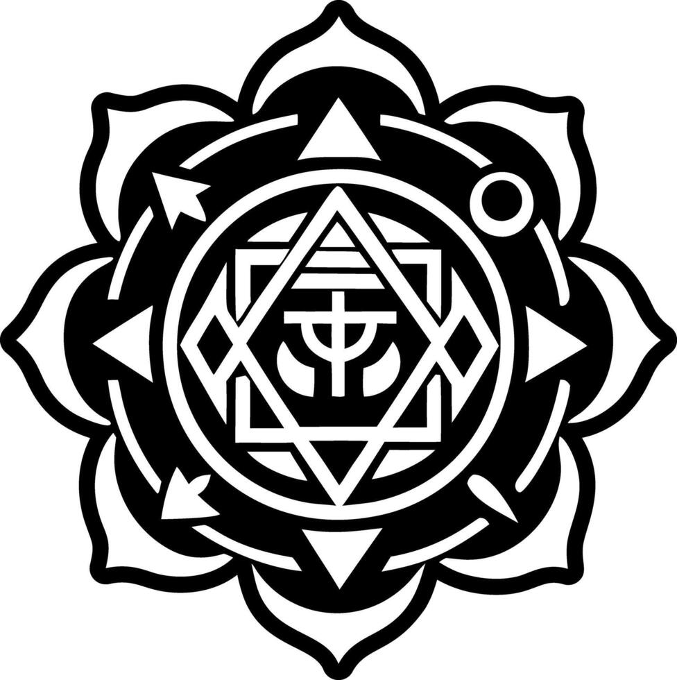 A solid style icon of sacred chakra symbol vector