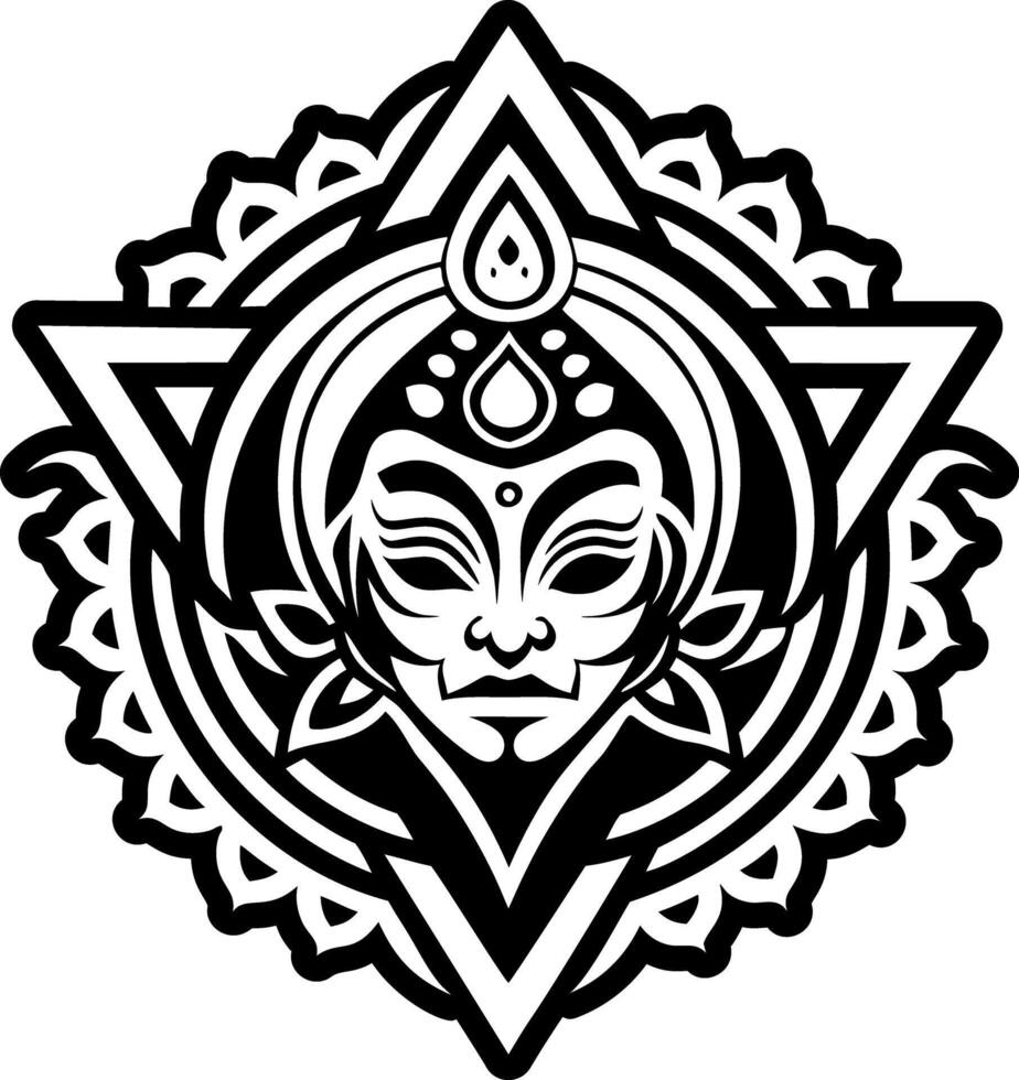 A glyph style icon of sthapana symbol vector
