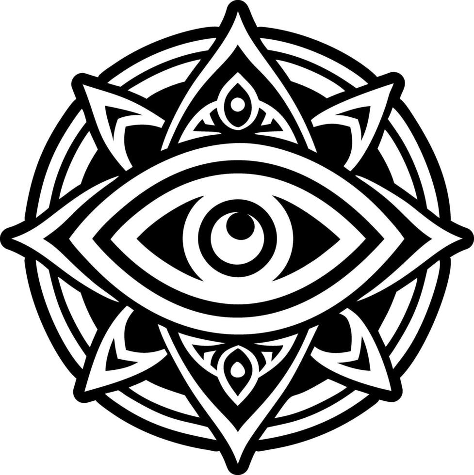 A glyph style icon of evil eye tattoo vector