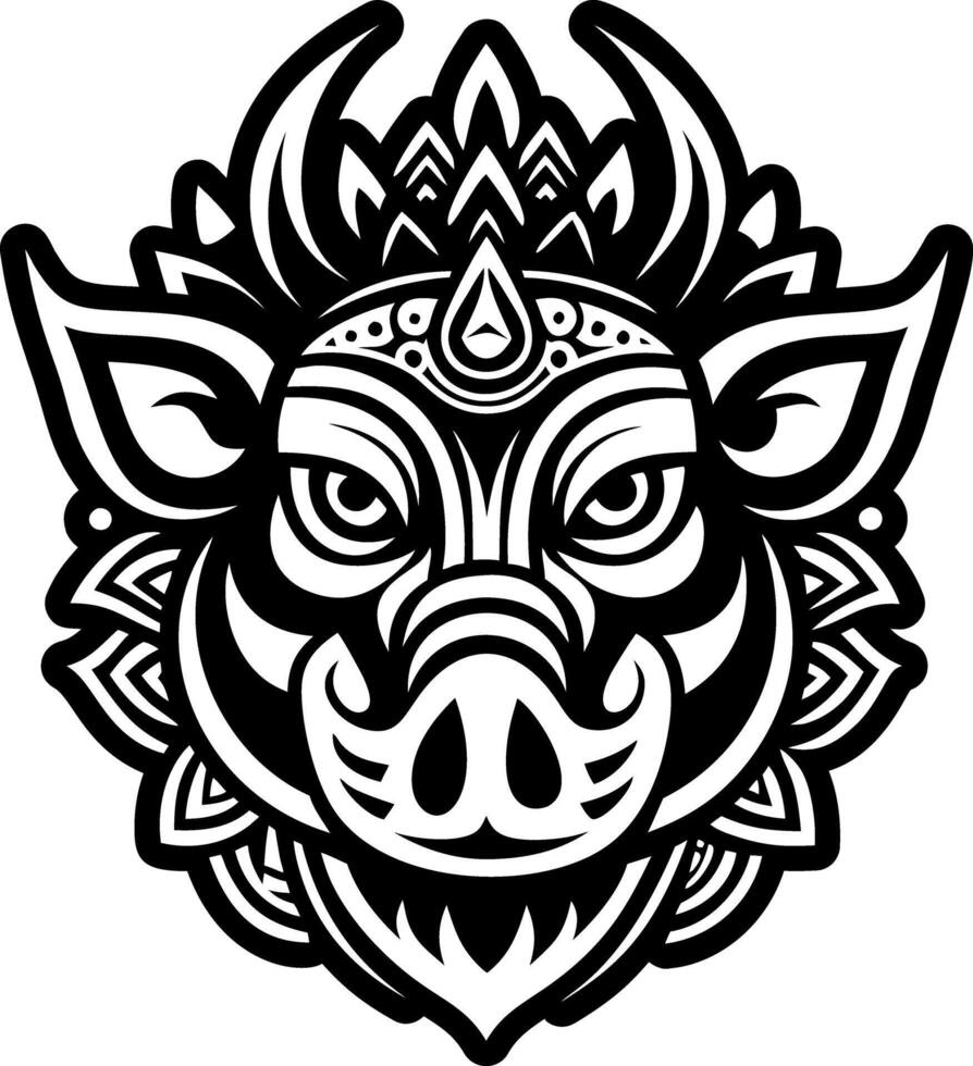 A filled style icon of boar symbol vector