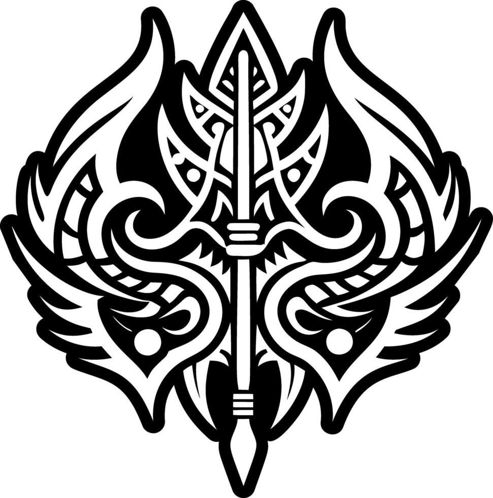 A glyph style icon of kartikeya symbol vector