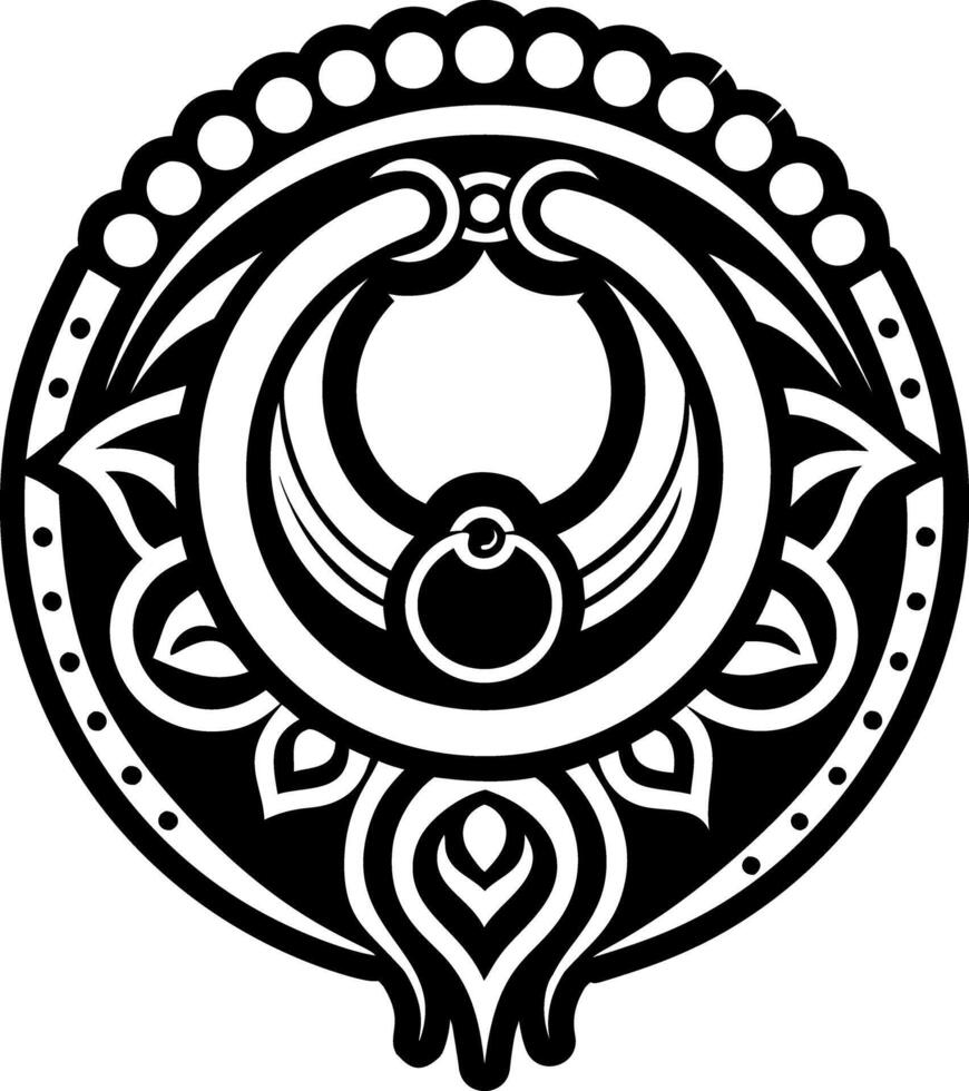 A solid style icon of nose ring symbol vector