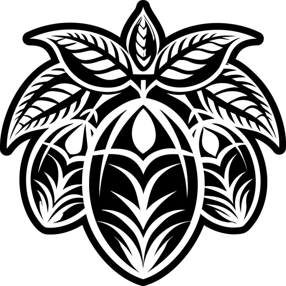 A solid style icon of mango leaves symbol vector