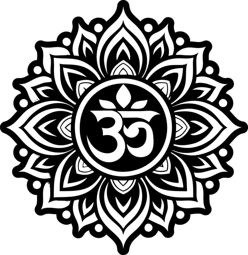 The om symbol in a flower pattern vector