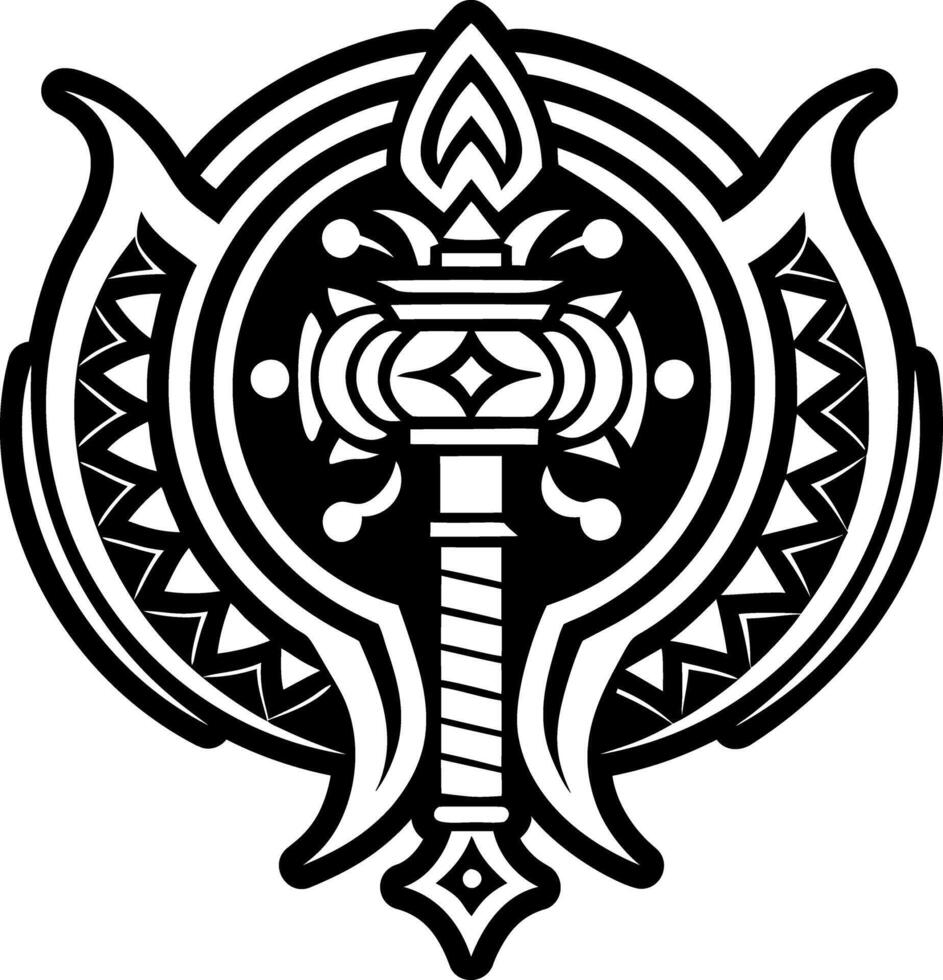 A filled style icon of mace weapon symbol vector
