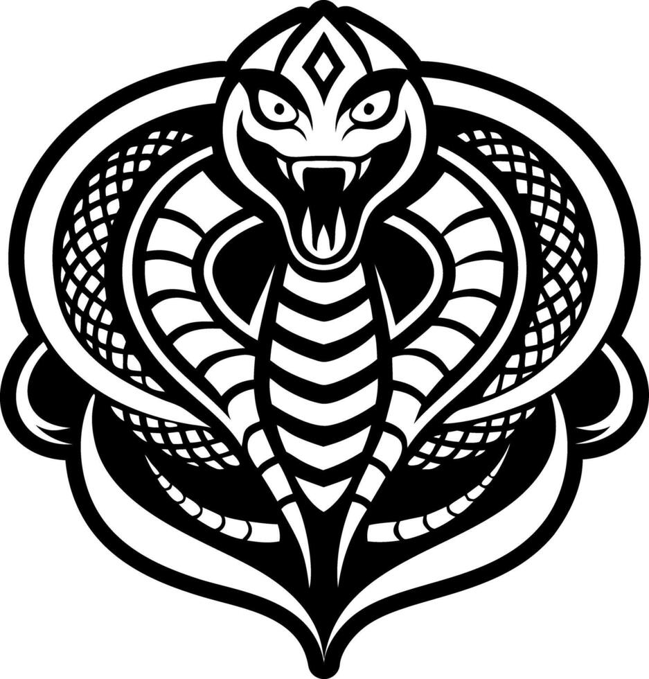 A glyph style icon of snake head tattoo vector