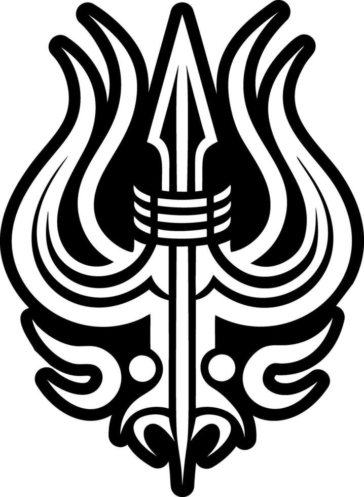 A black and white logo of a sword vector