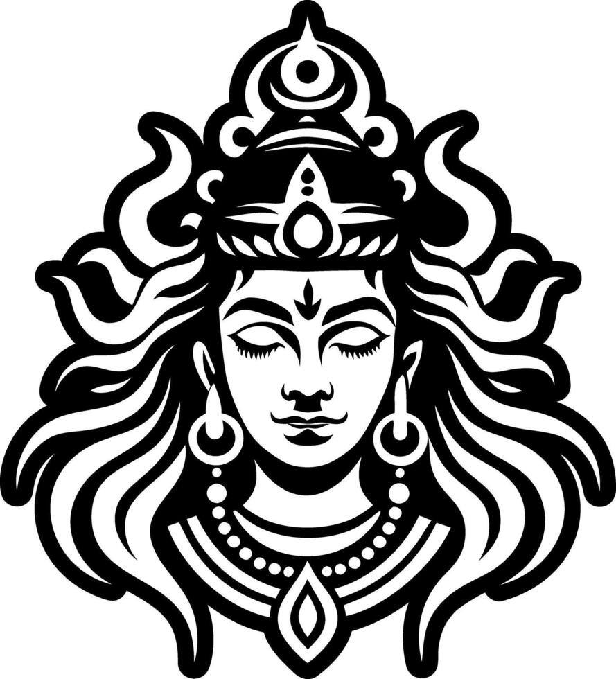 A filled style icon of shiva god symbol vector
