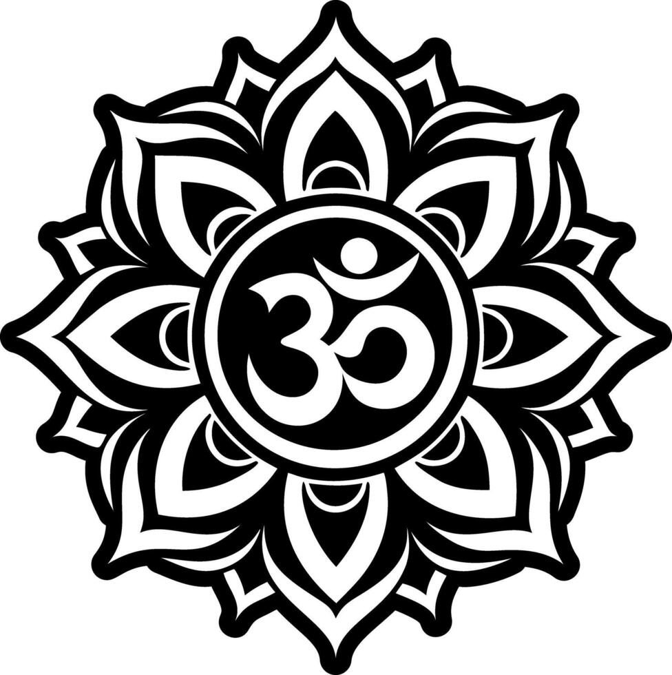 A glyph style icon of omkara symbol vector